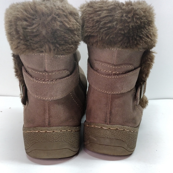 Baretraps Extreme Brown Suede Ankle Boots l Size 8 M l Leather Faux fur - Picture 9 of 10